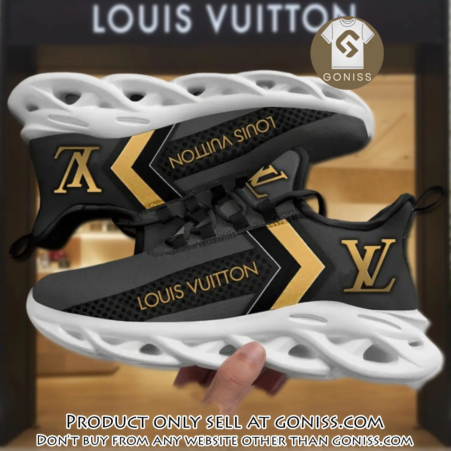 Louis vuitton yellow logo grey max soul shoes luxury brand gifts for men women gn0124308